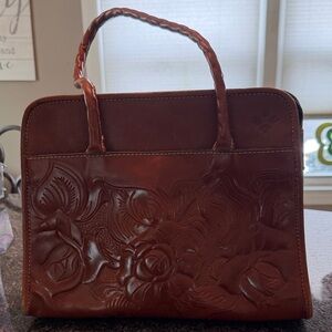 Patricia Nash Rich Brown Embossed Tote